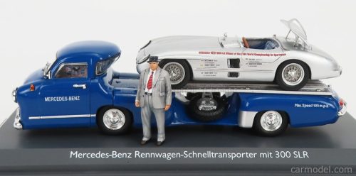 MERCEDES BENZ  RACING CAR TRANSPORTER TRUCK RENNWAGEN 1955 WITH 300 SLR SPIDER