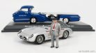 MERCEDES BENZ  RACING CAR TRANSPORTER TRUCK RENNWAGEN 1955 WITH 300 SLR SPIDER
