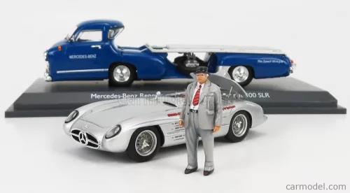 MERCEDES BENZ  RACING CAR TRANSPORTER TRUCK RENNWAGEN 1955 WITH 300 SLR SPIDER