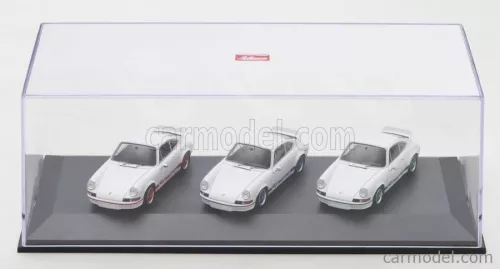 PORSCHE  SET 3X 911 CARRERA RS 2.7 COUPE 1973 - 50th ANNIVERSARY  WHITE RED BLUE GREEN