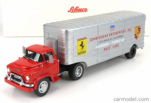 GMC  TRUCK CAR TRANSPORTER TEAM JOHN EDGARD ENTERPRISES INC. LOS ANGELES CALIFORNIA FERRARI - PORSCHE RACE CARS 1950