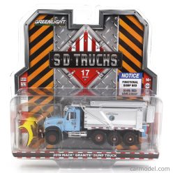   MACK  GRANITE DUMP TRUCK CASSONE RIBALTABILE 4-ASSI 2019 - SPAZZANEVE - SNOWPLOW  LIGHT BLUE SILVER