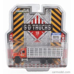   INTERNATIONAL  WORKSTAR TRUCK PLATFORM STAKE 3-ASSI 2017  ORANGE SILVER