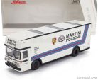 MERCEDES BENZ  O317 TRUCK CAR TRANSPORTER PORSCHE MARTINI RACING 1968  WHITE BLUE