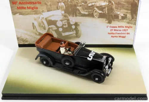 ISOTTA FRASCHINI  TORPEDO 8A CABRIOLET N 5 MILLE MIGLIA 1927 MAGGI - MASERATI - WITH FIGURE - 90th ANNIVERSARY MILLE MIGLIA