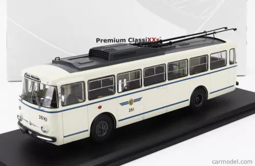SKODA  9TR AUTOBUS FILOBUS TRASPORTO PUBBLICO 1961  CREAM GREY BLUE