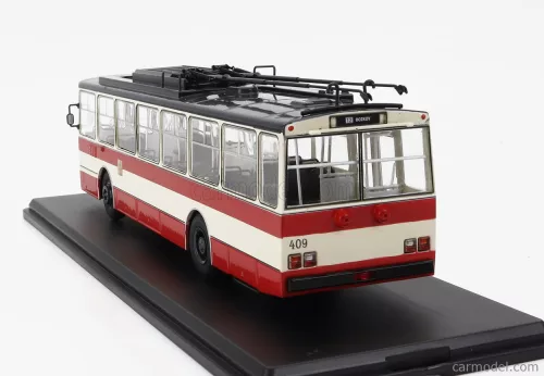 SKODA  14TR AUTOBUS FILOBUS TRASPORTO PUBBLICO 1972  CREAM RED