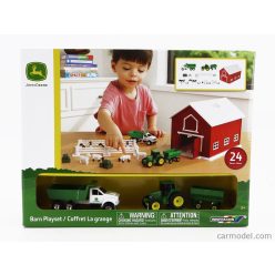   ACCESSORIES  SET FARM TOYS WITH TRACOR + TRAILER AND TRUCK  GREEN WHITE