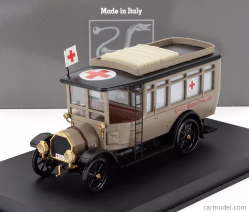 FIAT  15BL TRUCK AMBULANZA C.R.I. CROCE ROSSA ITALIANA 1911  MILITARY BEIGE