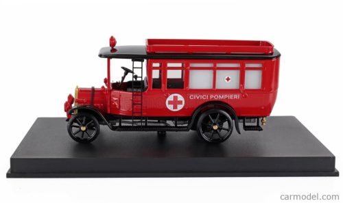FIAT  15BL OMNIBUS AMBULANZA CIVICI POMPIERI 1920  RED