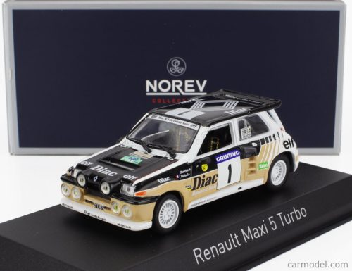 RENAULT  R5 MAXI TURBO TEAM DIAC N 1 WINNER RALLY DU VAR 1986 FRANCOIS CHATRIOT - MICHEL PERIN  BLACK BEIGE WHITE