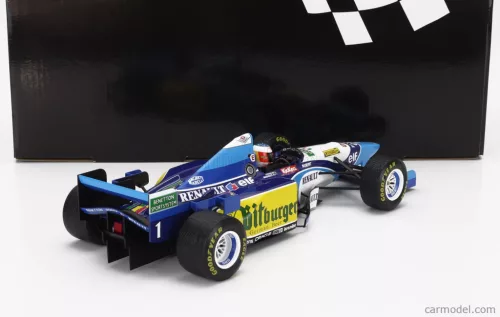 BENETTON  F1 B195 TEAM MILD SEVEN RENAULT N 1 WORLD CHAMPION WINNER JAPAN GP WITH RAIN TYRES MICHAEL SCHUMACHER 1995  BLUE YELLOW