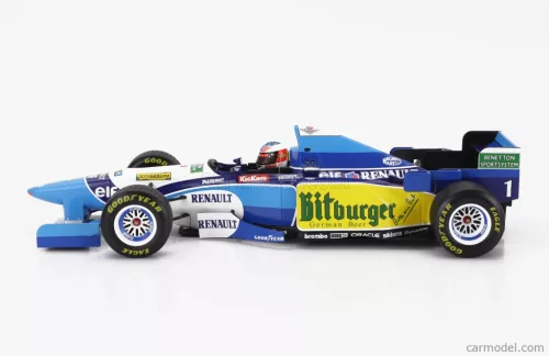BENETTON  F1 B195 TEAM MILD SEVEN RENAULT N 1 WORLD CHAMPION WINNER JAPAN GP WITH RAIN TYRES MICHAEL SCHUMACHER 1995  BLUE YELLOW