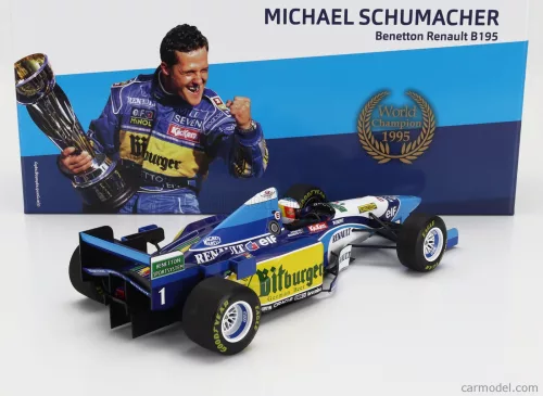 BENETTON  F1  B195 TEAM MILD SEVEN RENAULT N 1 WORLD CHAMPION WINNER PACIFIC GP 1995 MICHAEL SCHUMACHER  BLUE YELLOW