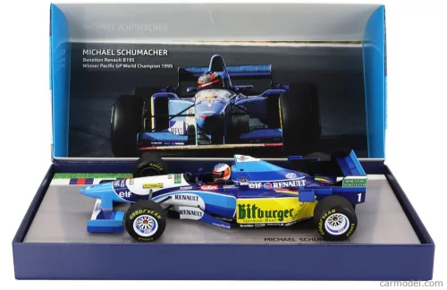 BENETTON  F1  B195 TEAM MILD SEVEN RENAULT N 1 WORLD CHAMPION WINNER PACIFIC GP 1995 MICHAEL SCHUMACHER  BLUE YELLOW
