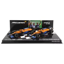   McLAREN  F1  SET 2X COFFRET MCL35L MERCEDES M12 EQ POWER+ TEAM MCLAREN N 3 WINNER ITALY GP 2021 DANIEL RICCIARDO + N 4 2nd ITALY GP 2021 LANDO NORRIS