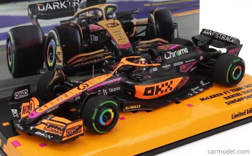 McLAREN  F1  MCL36 MERCEDES TEAM MCLAREN N 3 5th SINGAPORE GP 2022 DANIEL RICCIARDO  ORANGE BLACK FUCSIA