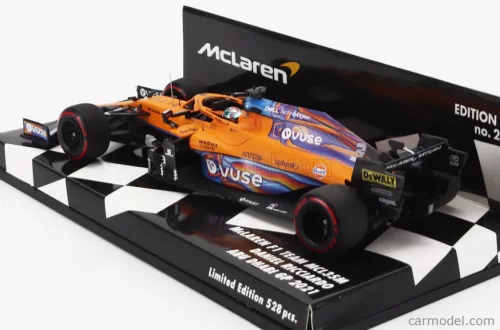 McLAREN  F1  MCL35L TEAM MCLAREN N 3 ABU DHABI GP 2021 DANIEL RICCIARDO  ORANGE LIGHT BLUE