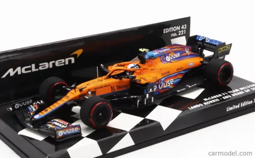 McLAREN  F1  MCL35L TEAM MCLAREN N 4 7th ABU DHABI GP 2021 LANDO NORRIS  ORANGE LIGHT BLUE