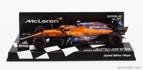 McLAREN  F1  MCL35L TEAM MCLAREN N 4 7th ABU DHABI GP 2021 LANDO NORRIS  ORANGE LIGHT BLUE