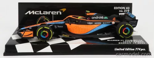 McLAREN  F1  MCL36 MERCEDES TEAM MCLAREN N 4 BAHRAIN GP 2022 LANDO NORRIS  ORANGE LIGHT BLUE