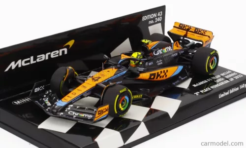 McLAREN  F1  MCL60 TEAM McLAREN N 4 2nd HUNGARIAN GP 2023 LANDO NORRIS  WHITE ORANGE BLACK