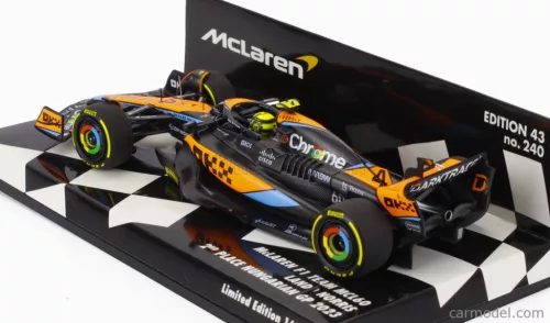 McLAREN  F1  MCL60 TEAM McLAREN N 4 2nd HUNGARIAN GP 2023 LANDO NORRIS  WHITE ORANGE BLACK