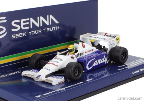 TOLEMAN  F1  TG184 HART TURBO N 19 2nd MONACO GP DIRTY VERSION 1984 AYRTON SENNA  WHITE BLUE