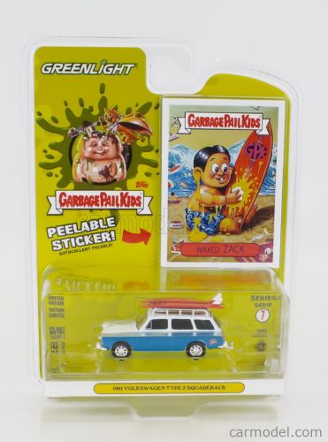 VOLKSWAGEN  TYPE 3 SQUAREBACK 1961 WITH SURFBOARD - GARBAGE PAIL KIDS  BLUE