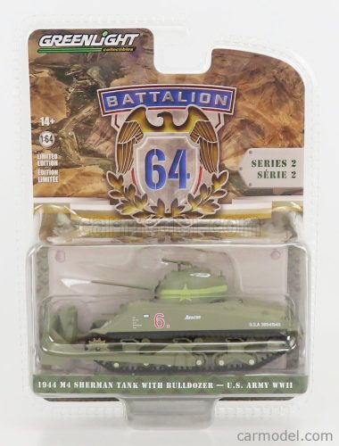 TANK  M4 SHERMAN USA ARMY WORLD WAR II WITH BULLDOZER 1944  MILITARY SAND