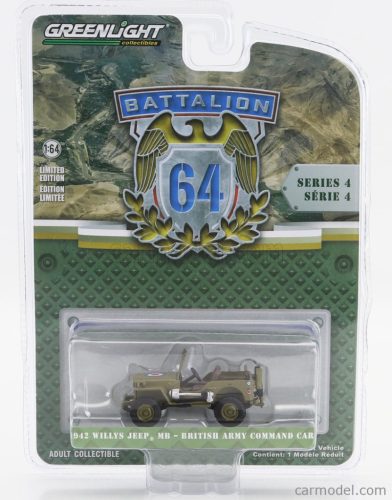 JEEP  WILLYS BRITISH ARMY COMMAND CAR 1942  MILITARY GREEN