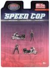 FIGURES  SET 2X POLICE MAN WITH 2X MOTORCYCLE  BLACK WHITE