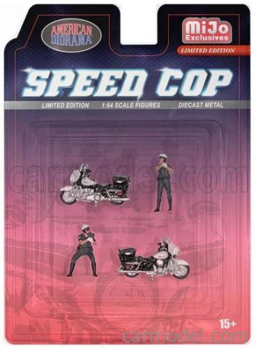 FIGURES  SET 2X POLICE MAN WITH 2X MOTORCYCLE  BLACK WHITE