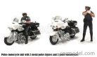 FIGURES  SET 2X POLICE MAN WITH 2X MOTORCYCLE  BLACK WHITE