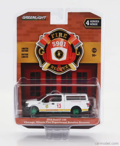 FORD USA  F-150 PICK-UP CLOSED CHICAGO FIRE ENGINE 2018 - GREEN WHEELS  WHITE YELLOW