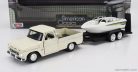 CHEVROLET  C-10 FLEETSIDE PICK-UP WITH TRAILER + BOAT 1966  CREAM WHITE