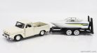 CHEVROLET  C-10 FLEETSIDE PICK-UP WITH TRAILER + BOAT 1966  CREAM WHITE