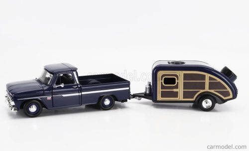 CHEVROLET  C-10 FLEETSIDE PICK-UP WITH TRAILER ROULOTTE 1966  BLUE WOOD