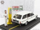 FIAT  131 PANORAMA SW 1981 - MOVIE - BIANCO ROSSO E VERDONE - WITH FURIO ZOCCANO FIGURE (CARLO VERDONE) AND SOS YELLOW COLUMN - CON VETRINA - WITH SHOWCASE  WHITE