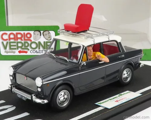 FIAT  1100D WITH  MIMMO FIGURE (CARLO VERDONE) 1981 BIANCO ROSSO E VERDONE MOVIE  GREY