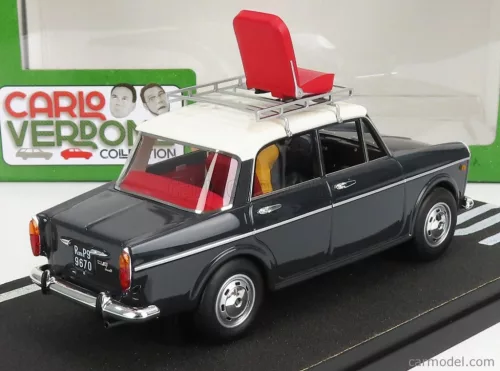 FIAT  1100D WITH  MIMMO FIGURE (CARLO VERDONE) 1981 BIANCO ROSSO E VERDONE MOVIE  GREY