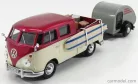 VOLKSWAGEN  T1 TYPE 2 DOUBLE CABINE WITH TRAILER 1962  RED CREAM