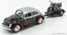 VOLKSWAGEN  BEETLE MAGGIOLINO + TRAILER WITH MOTORCYCLE 1959  BLACK SILVER