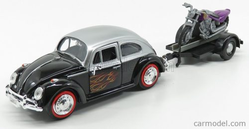 VOLKSWAGEN  BEETLE MAGGIOLINO + TRAILER WITH MOTORCYCLE 1959  BLACK SILVER