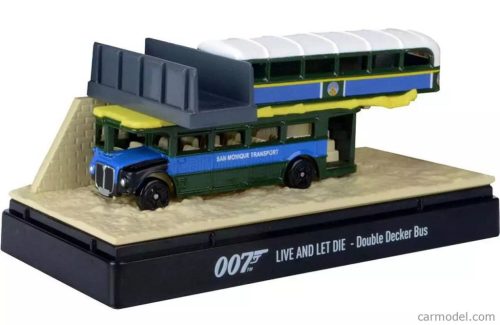 DECKER  DIORAMA - AUTOBUS WITH BRIDGE 1960 - 007 JAMES BOND - LIVE AND LET DIE - VIVI E LASCIA MORIRE  BLUE GREEN
