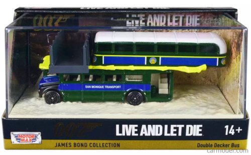 DECKER  DIORAMA - AUTOBUS WITH BRIDGE 1960 - 007 JAMES BOND - LIVE AND LET DIE - VIVI E LASCIA MORIRE  BLUE GREEN