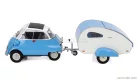 BMW  ISETTA WITH TRAILER ROULOTTE 1960  BLUE WHITE