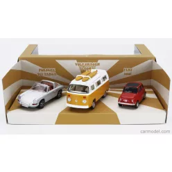   PORSCHE  SET 3X JET-CAR 911 TARGA SPIDER 1969 - FIAT 500 1965 - VOLKSWAGEN T2b CAMPER VAN 1962  VARIOUS