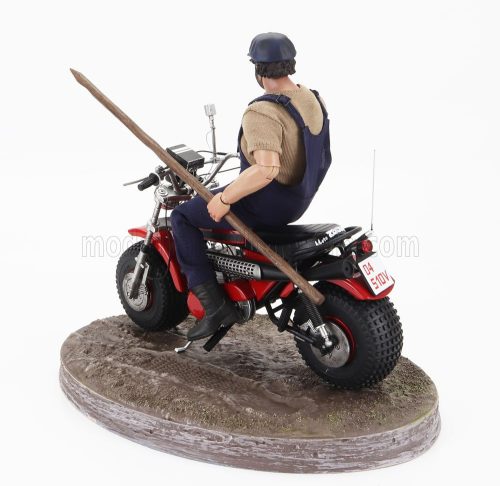 MOTOZODIACO  TUAREG 1972 WITH BUD SPENCER ACTION FIGURE - FROM MOVIE - ALTRIMENTI CI ARRABBIAMO - TV SERIES -  - MOTORCYCLE  RED