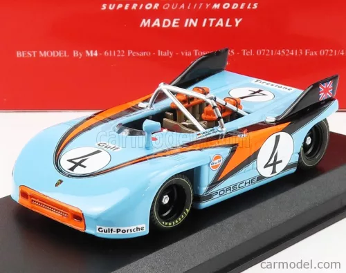PORSCHE  908/3 SPIDER N 4 TARGA FLORIO 1971 P.RODRIGUEZ - H.MULLER  LIGHT BLUE ORANGE